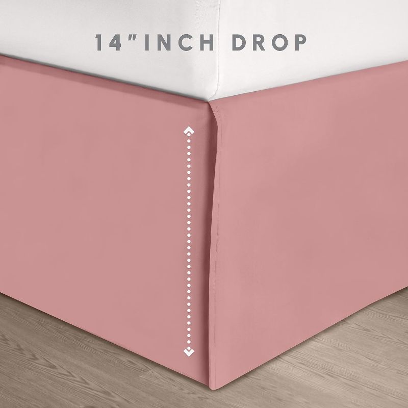 Photo 1 of King/Cal King - Elegant Comfort 8-Piece Pinch Pleated Comforter Set - All Season Complete Bed in a Bag, Includes 4pc Smart Sheet Set, Bed Skirt, Comforter, Matching Pillowcases and Shams, King/Cal King, Dusty Rose