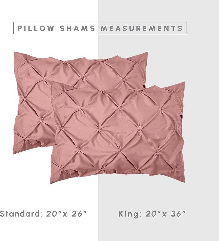 Photo 1 of King/Cal King - Elegant Comfort 8-Piece Pinch Pleated Comforter Set - All Season Complete Bed in a Bag, Includes 4pc Smart Sheet Set, Bed Skirt, Comforter, Matching Pillowcases and Shams, King/Cal King, Dusty Rose