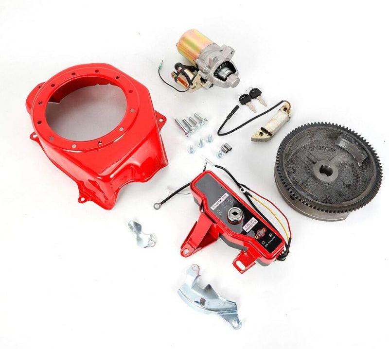 Photo 1 of Electric Start Kit Starter Motor Flywheel Switch For GX160 GX200 with Solenoid FlyWheel Key Switch Charging Coil