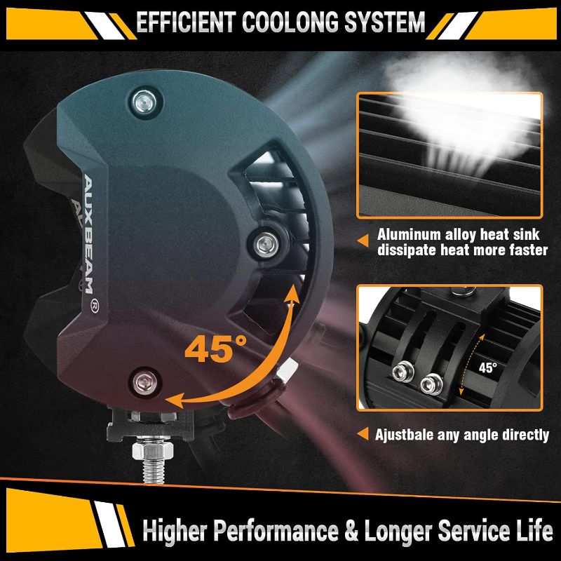 Photo 1 of Auxbeam 20 Inch LED Light Bar 420W 6 Modes Amber White Strobe Light, Off-Road Driving Light Spot Flood Combo Work Light with 16AWG 10FT Wiring Harness Kit - 1 Lead for Jeep Wrangler Boat Truck SUV ATV