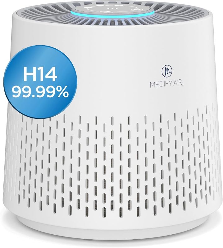 Photo 1 of Medify MA-12 PRO Air Purifier with True HEPA H13 Filter | 405 ft² per Hour for Smoke, Odors, Pollen, Pets | Removal to 0.1 Microns | White, 1-Pack