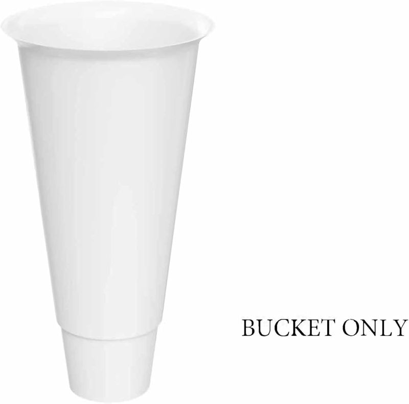 Photo 1 of 12 White Buckets, Heavy Plastic Flower Buckets for Corner Floral Display Stand, Perfect for Weddings, Gardens, Flower Store Displays, and Cut Flowers - for Home & Events (Buckets ONLY)