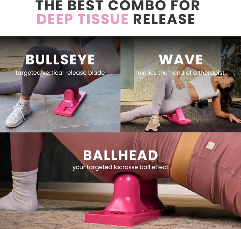 Photo 1 of Thrival Deep Tissue Pro- Fully Adjustable Psoas, Back and Hip Flexor Muscle Release Tool for Deep Tissue, Trigger Point Massage (Pink) – Made in USA
