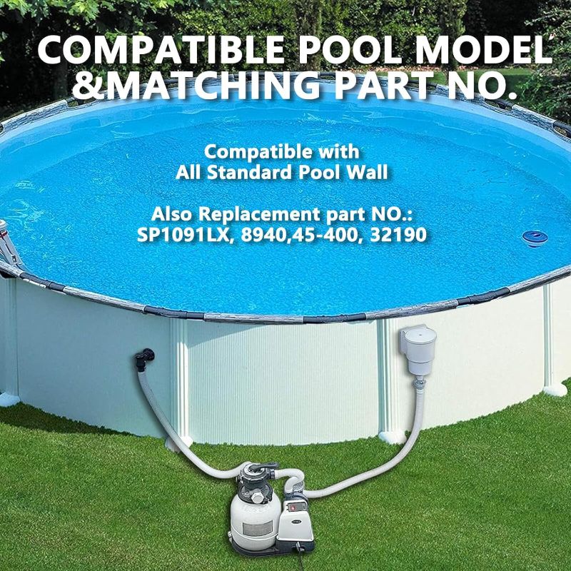 Photo 1 of Above Ground Pool Skimmer, ABS Standard Thru-Wall Skimmer with Accessory Kit, Swimming Pool Skimmer, Opening Width 6 Inches Fits for All Standard Pool Wall, Replace #SP1091LX, 8940,45-400