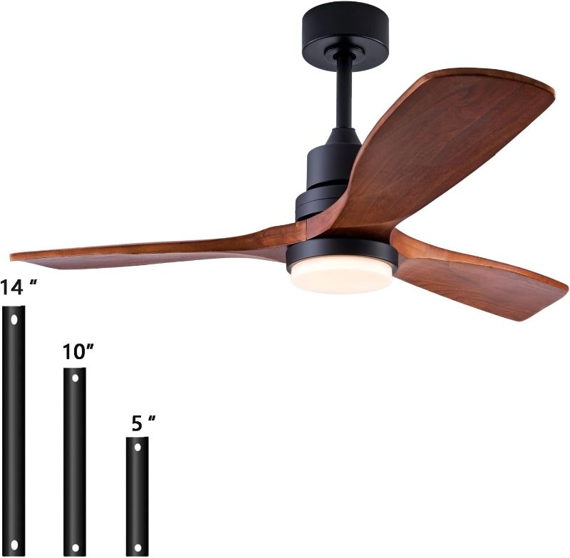 Photo 1 of 36" Ceiling Fans [with Lighting Remote Control], Indoor Outdoor Modern Wooden Ceiling Fan [with 3 Solid Wood Blades] for Kids' Rooms, bedrooms, Offices and More.…