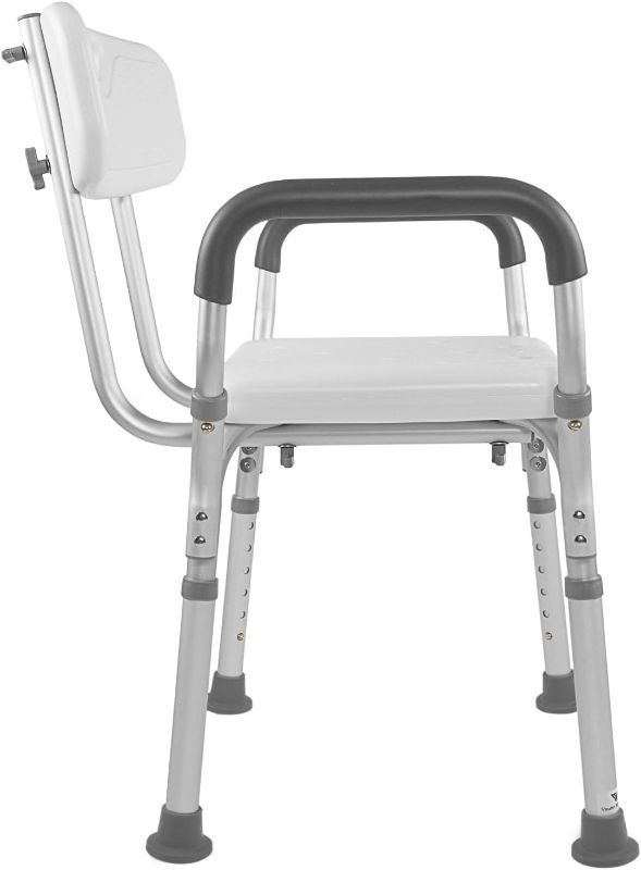 Photo 1 of Vaunn FSA/HSA Eligible Medical Shower Chair Bath Seat with Padded Arms, Removable Back and Adjustable Legs for Bathtub Safety and Supports Weight up to 350 lbs