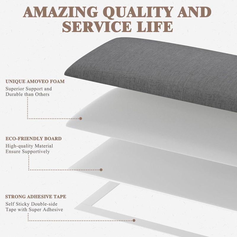 Photo 1 of Upholstered Headboard for Queen Size Bed, Wall Mounted & Peel and Stick Headboard, Soundproof DIY Wall Panels, Fabric Tufted Head board in Modern Design for Bedroom (9 Panels, Each 23.62"x9.84"?