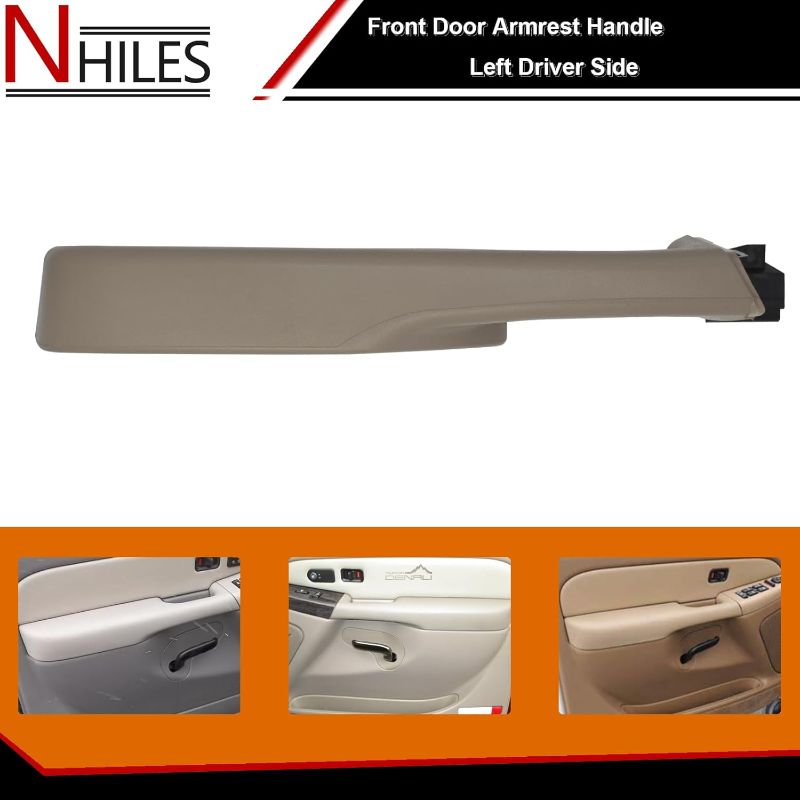 Photo 1 of NHILES Front Door Armrest Driver Side Handle Replacement Compatible with 1999-06 Chevy Suburban/Tahoe, GMC Yukon/Avalanche Escalade Replace Part # 12472876 (Beige)