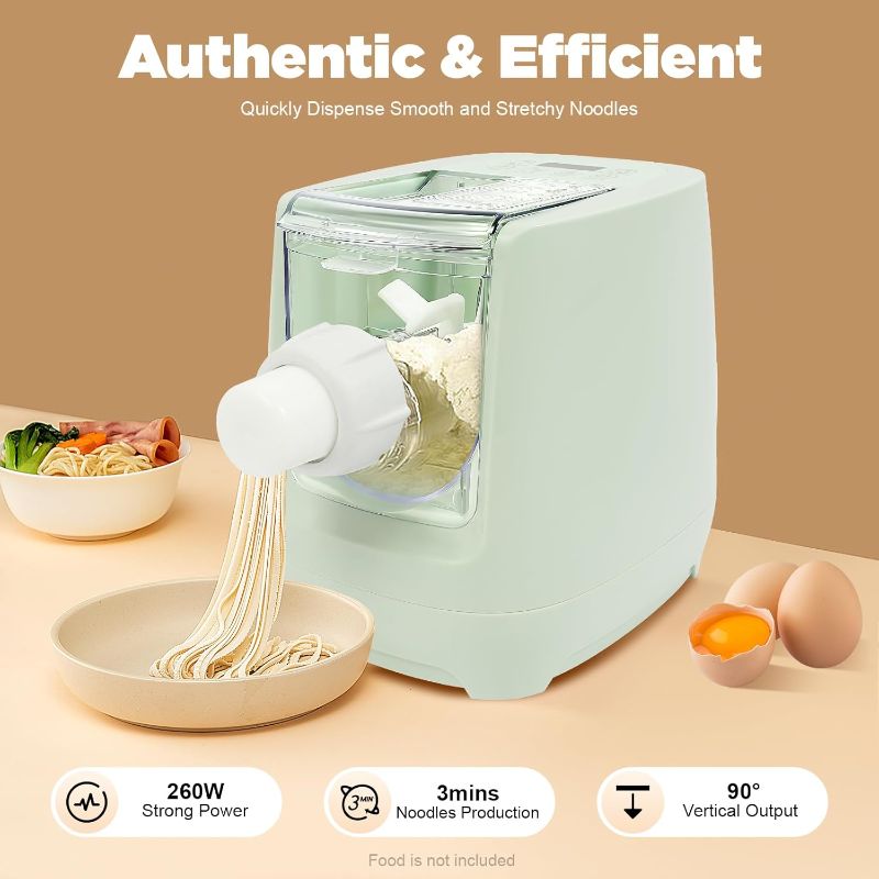 Photo 1 of Electric Pasta Maker,Automatic Pasta Machine,260W Household Pasta Maker, Automatic Noodle Maker with 13 Noodle Shapes to Choose for Home Kitchen Use,Green
