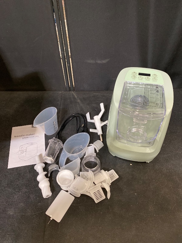 Photo 1 of Electric Pasta Maker,Automatic Pasta Machine,260W Household Pasta Maker, Automatic Noodle Maker with 13 Noodle Shapes to Choose for Home Kitchen Use,Green