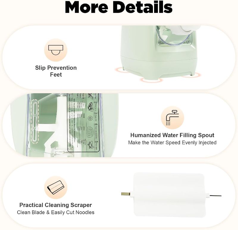 Photo 1 of Electric Pasta Maker,Automatic Pasta Machine,260W Household Pasta Maker, Automatic Noodle Maker with 13 Noodle Shapes to Choose for Home Kitchen Use,Green