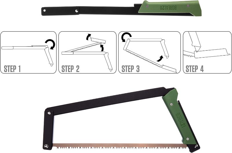 Photo 1 of AGAWA - BOREAL21 TRIPPER KIT - 21 inch folding bow saw, rugged cordura sheath, additional aggressive blade (Black Frame - Green Handle)