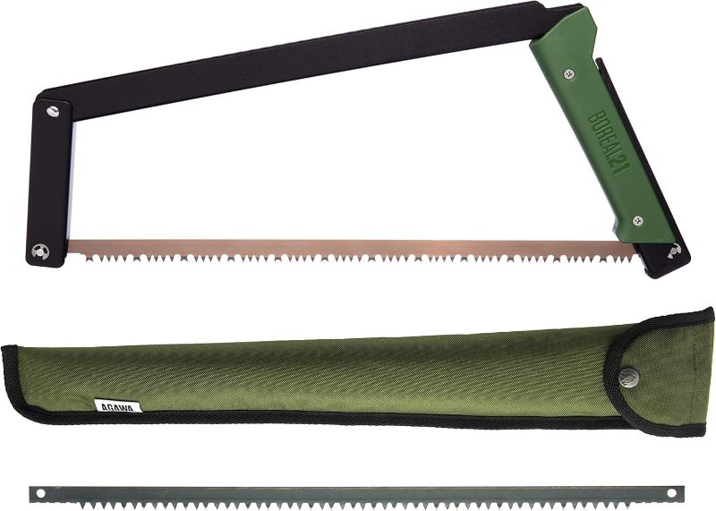 Photo 1 of AGAWA - BOREAL21 TRIPPER KIT - 21 inch folding bow saw, rugged cordura sheath, additional aggressive blade (Black Frame - Green Handle)