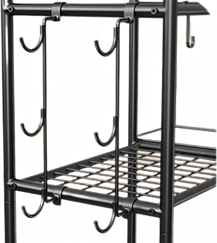 Photo 1 of CHENLIQING All-in-One Mobile Weight Rack & Yoga Mat Holder for Home Gym: Includes Hooks for Dumbbells, Kettlebells, & Rollers