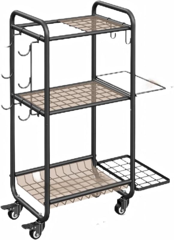 Photo 1 of CHENLIQING All-in-One Mobile Weight Rack & Yoga Mat Holder for Home Gym: Includes Hooks for Dumbbells, Kettlebells, & Rollers