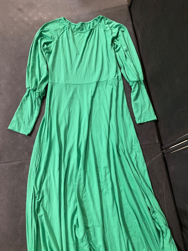 Photo 1 of Large Women's Long Sleeve Loose Plain Maxi Dresses Casual Long Dresses