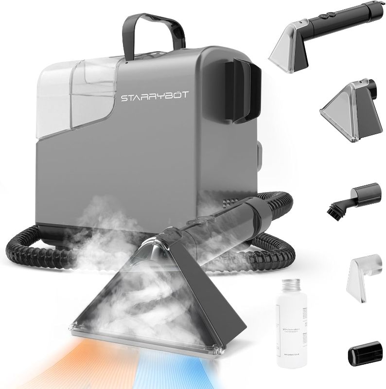 Photo 1 of Portable Carpet&Upholestery Cleaner Machine with Steam and Heating Techology, 15Kpa Powerful Suction with Versatile Tools for Pet, Couch, Car,Self-Cleaning, Spot Cleaner for Stair/Furniture