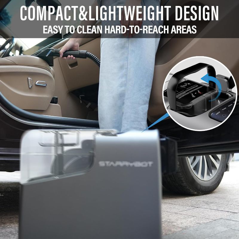 Photo 1 of Portable Carpet&Upholestery Cleaner Machine with Steam and Heating Techology, 15Kpa Powerful Suction with Versatile Tools for Pet, Couch, Car,Self-Cleaning, Spot Cleaner for Stair/Furniture