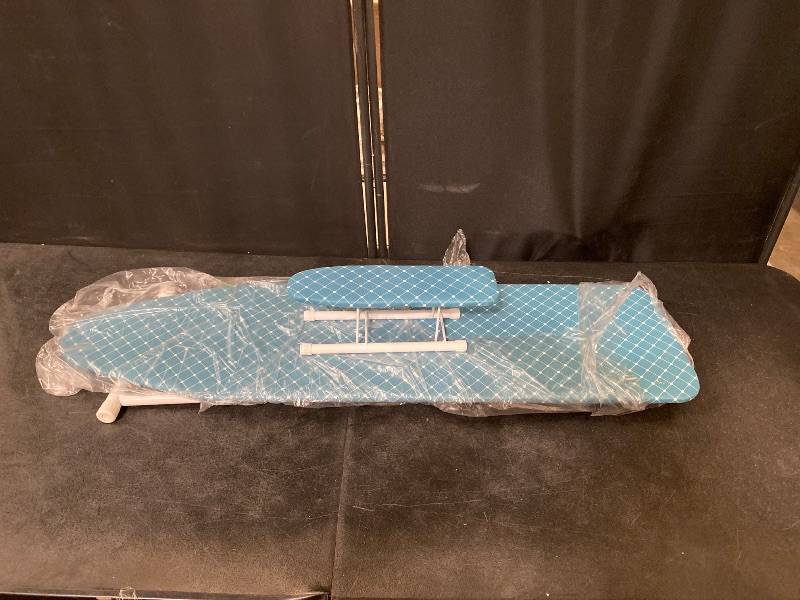 Photo 1 of Ironing Board, Foldable Ironing Board with Iron Rest, Full Size Iron Board, Adjustable Height, 4 Heavy-Duty Sturdy Metal Legs Blue