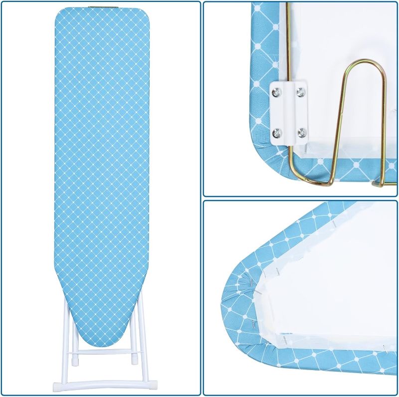 Photo 1 of Ironing Board, Foldable Ironing Board with Iron Rest, Full Size Iron Board, Adjustable Height, 4 Heavy-Duty Sturdy Metal Legs Blue