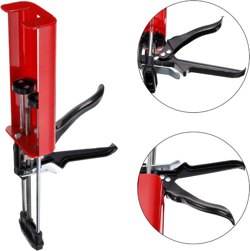 Photo 1 of uxcell Manual Adhesive Application Applicator, Dual Component Cartridges Epoxy Caulk Gun, 25:1 Thrust rate for 400 ML (1:1), Red