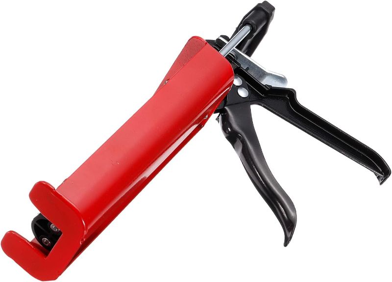 Photo 1 of uxcell Manual Adhesive Application Applicator, Dual Component Cartridges Epoxy Caulk Gun, 25:1 Thrust rate for 400 ML (1:1), Red