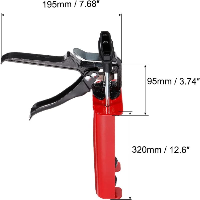 Photo 1 of uxcell Manual Adhesive Application Applicator, Dual Component Cartridges Epoxy Caulk Gun, 25:1 Thrust rate for 400 ML (1:1), Red