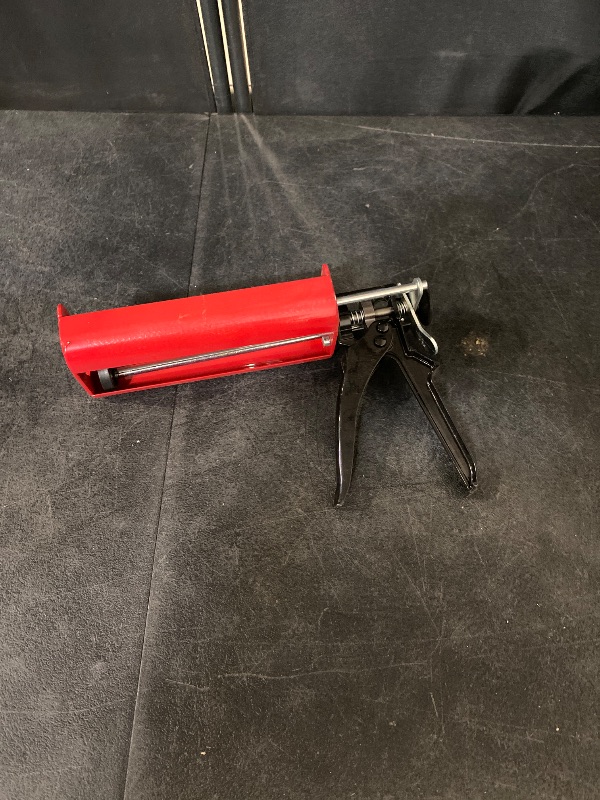 Photo 1 of uxcell Manual Adhesive Application Applicator, Dual Component Cartridges Epoxy Caulk Gun, 25:1 Thrust rate for 400 ML (1:1), Red