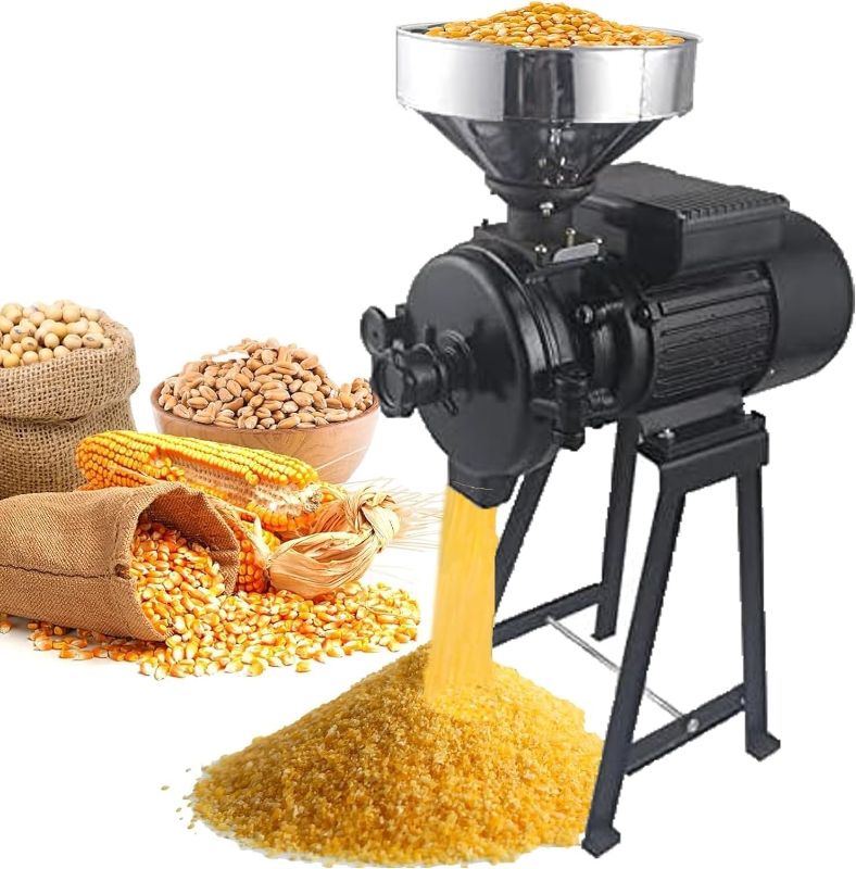 Photo 1 of 3000W Commercial Grain Grinder Mill, Electric Dry Wet Grain Grinder Mill Powder Machine, Corn Grinder Mill, Dry Cereals Rice Wheat Corn Mills