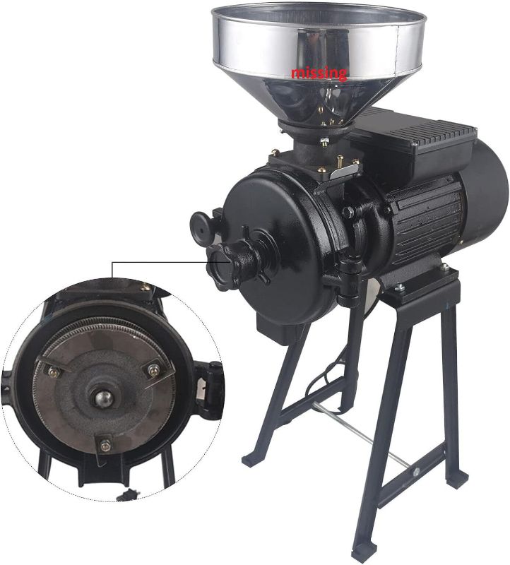 Photo 1 of 3000W Commercial Grain Grinder Mill, Electric Dry Wet Grain Grinder Mill Powder Machine, Corn Grinder Mill, Dry Cereals Rice Wheat Corn Mills 