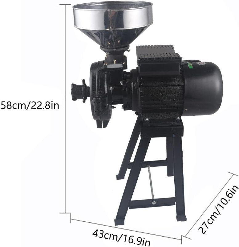Photo 1 of 3000W Commercial Grain Grinder Mill, Electric Dry Wet Grain Grinder Mill Powder Machine, Corn Grinder Mill, Dry Cereals Rice Wheat Corn Mills 