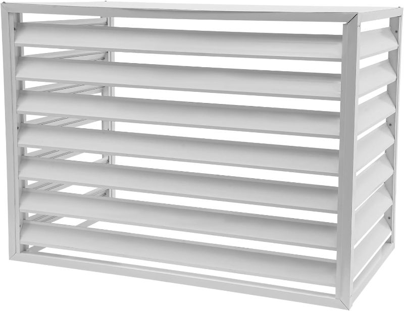 Photo 1 of Air Conditioner Fence for Outside 43.31''x23.62''x31.5'' Aluminium Alloy Privacy Fence Cover, Air Conditioner Cover Fence Screen for Garden Yard (White)