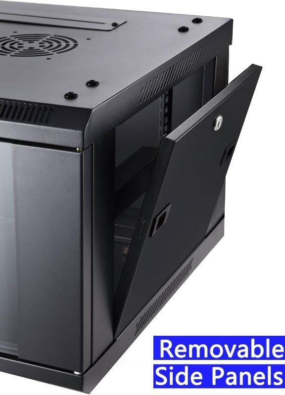 Photo 1 of 6U Wall Mount Server Cabinet Network Rack Enclosure Locking Glass Door by NETECABLE