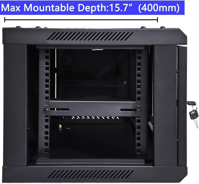 Photo 1 of 6U Wall Mount Server Cabinet Network Rack Enclosure Locking Glass Door by NETECABLE