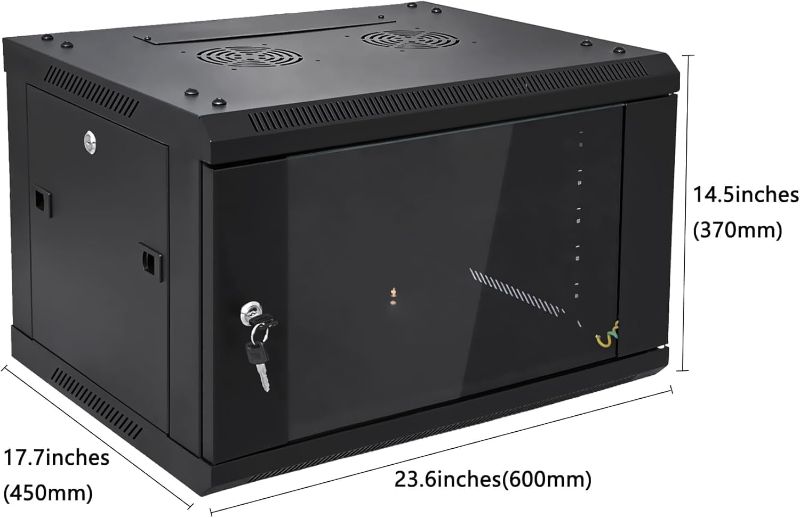 Photo 1 of 6U Wall Mount Server Cabinet Network Rack Enclosure Locking Glass Door by NETECABLE