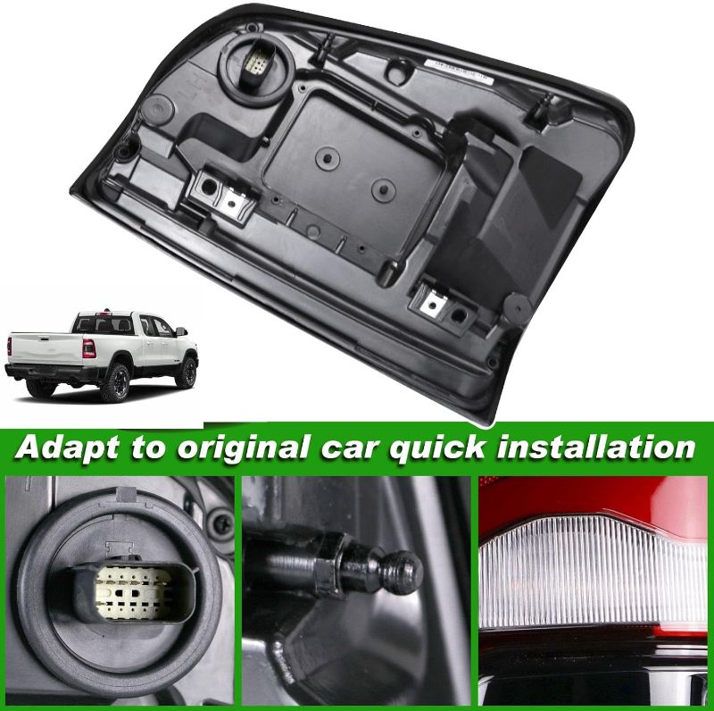 Photo 1 of LED Tail Lights Assembly Without Blind Spot Compatible with Ram 1500 2019 2020 2021 2022 Left Driver Side Taillights Rear Brake Light Tail Lamps Replace 55112993AB Black Smoke