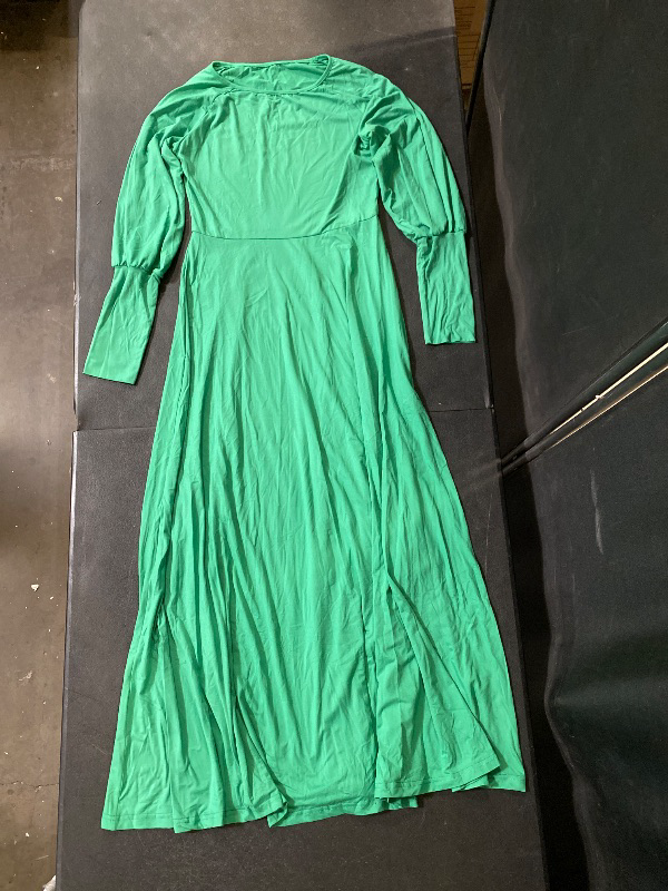 Photo 1 of Women's Medium Long Sleeve Loose Plain Maxi Dresses Casual Long Dress