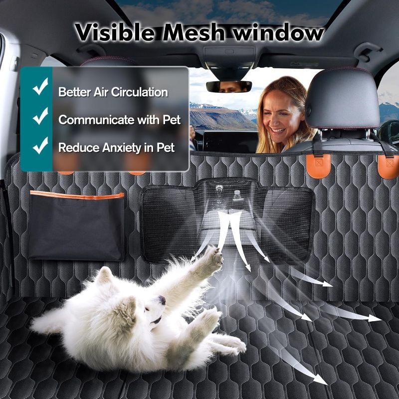 Photo 1 of Back Seat Extender for Dogs-Supports 400lb,Waterproof Dog Car Seat Cover Hard Bottom-Detachable,600D Heavy Duty Scratch Proof Nonslip Soft,Dog Hammock for Car,SUVs