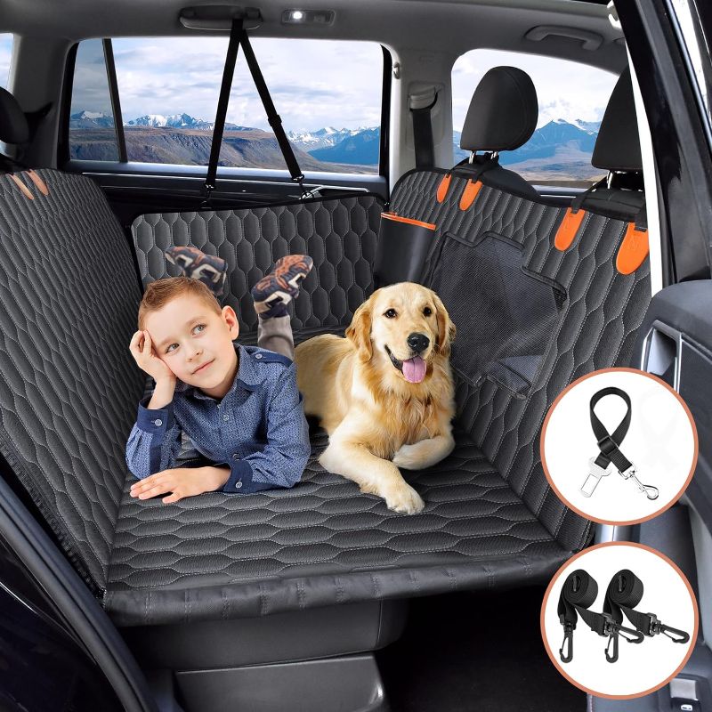 Photo 1 of Back Seat Extender for Dogs-Supports 400lb,Waterproof Dog Car Seat Cover Hard Bottom-Detachable,600D Heavy Duty Scratch Proof Nonslip Soft,Dog Hammock for Car,SUVs