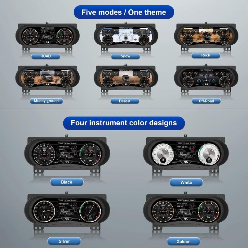 Photo 1 of Digital Instrument Cluster Display for Jeep Wrangler JL/Gladiator(2018-2023) Speedometer Upgrade,12.3”HD screen1920*720,2S Fast Boot,Plug&Play,Non-Destructive Install,OTA Upgrade