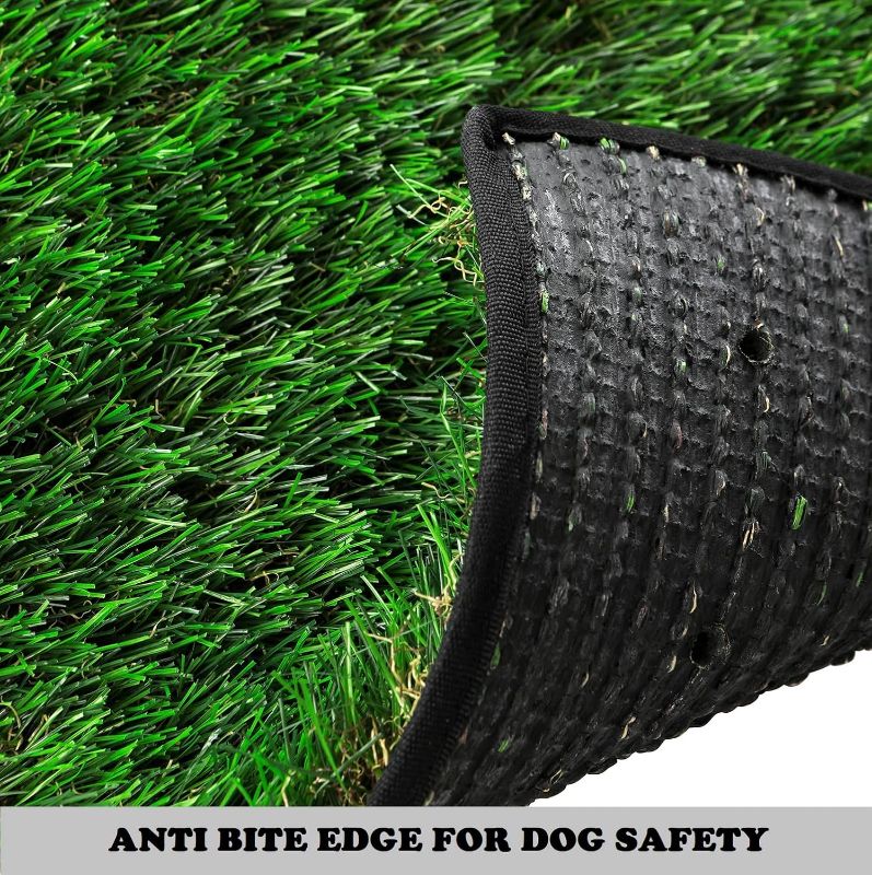 Photo 1 of Hq4us Dog  Pad with Tray Large 34”×23” Dog Litter Box Toilet with 2×Artificial Grass for Dogs with Hemmed Edge, Pee Pads for Dogs, Realistic, Less Stink, Potty for Balcony