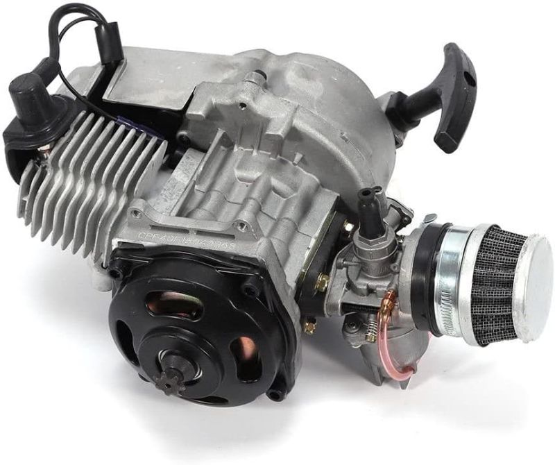 Photo 1 of 2 Stroke Engine Motor 49CC Pull Start Mini Moto Engine Motor Kit for Pocket Bike Mini Dirt Bike ATV Scooter (47/49 CC 2-Stroke Engine)