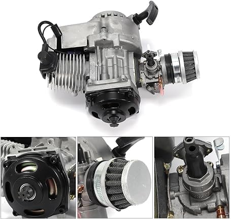 Photo 1 of 2 Stroke Engine Motor 49CC Pull Start Mini Moto Engine Motor Kit for Pocket Bike Mini Dirt Bike ATV Scooter (47/49 CC 2-Stroke Engine)