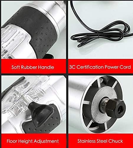 Photo 1 of Wood Router,Router Tool Wood Trimmer Router Electric Hand Trimmer Laminate Milling Engraving Hand Machine Joiner Tool Electric for Slotting Trimming Carving 110V 800W 30000R/MIN