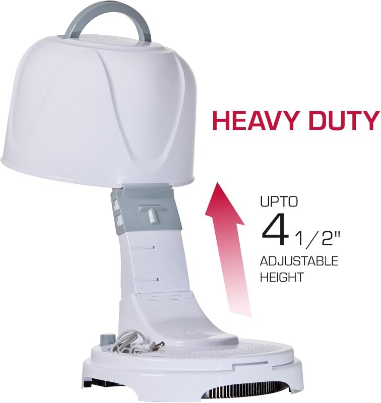 Photo 1 of Red by Kiss 3000 Ceramic Tourmaline Professional Hood Dryer, 4 Heat Settings Blow Dryer for Home & Salon, Height Adjustable Convenient Big Hood Size Extra Coverage (1875 Wattage)