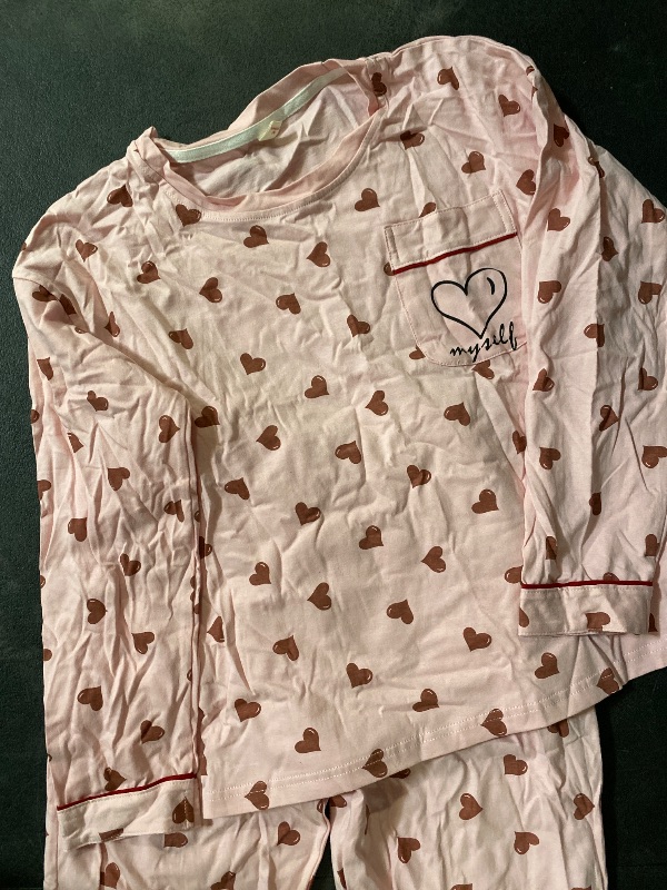 Photo 1 of Women's Medium heart pattern long sleeve PJ set 
