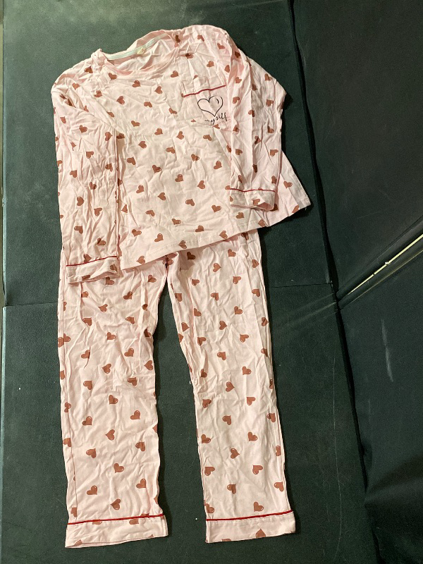 Photo 1 of Women's Medium heart pattern long sleeve PJ set 