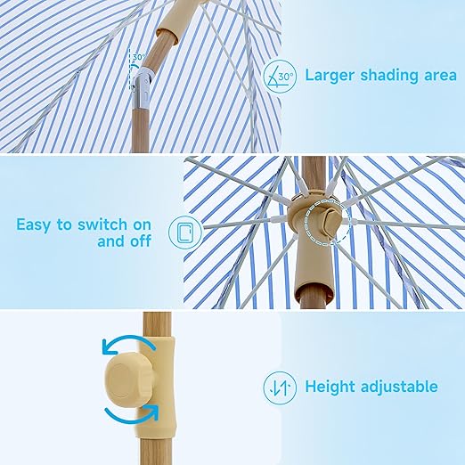 Photo 1 of Patio Umbrella with UPF 50+ Protection, 8 Ribs, Push Button Tilt - Versatile Outdoor Shade for Garden, Courtyard, and Beach