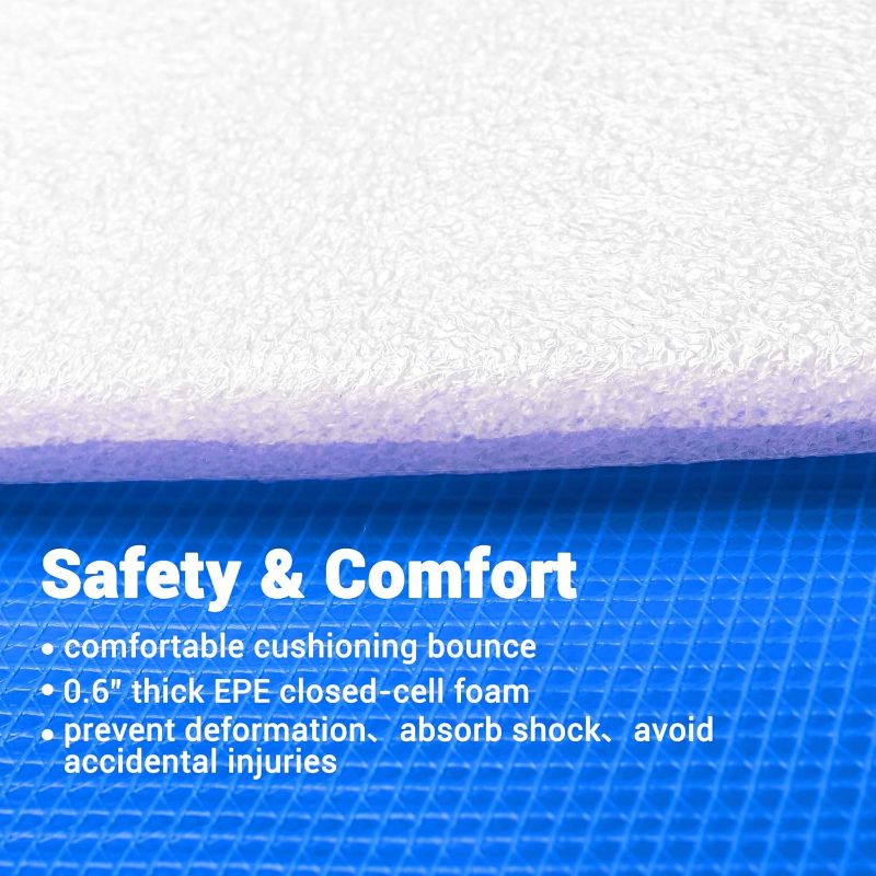 Photo 1 of AW 12/13/14/15FT Trampoline Spring Cover Replacement Trampoline Safety Pad Trampoline Accessories, UV-Resistant, PVC EPE Foam Protection Blue/Multicolor/Green