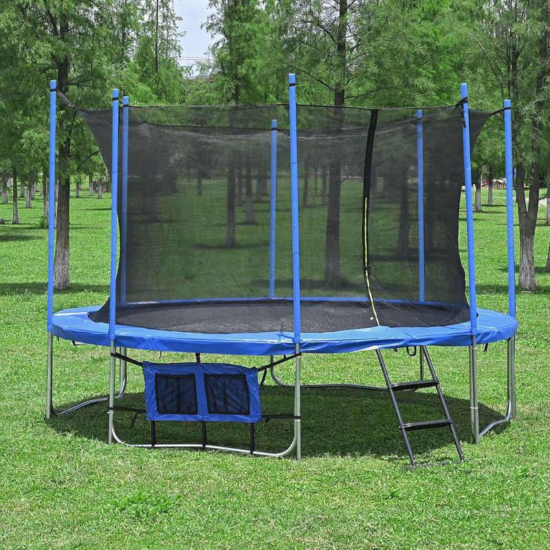 Photo 1 of AW 12/13/14/15FT Trampoline Spring Cover Replacement Trampoline Safety Pad Trampoline Accessories, UV-Resistant, PVC EPE Foam Protection Blue/Multicolor/Green